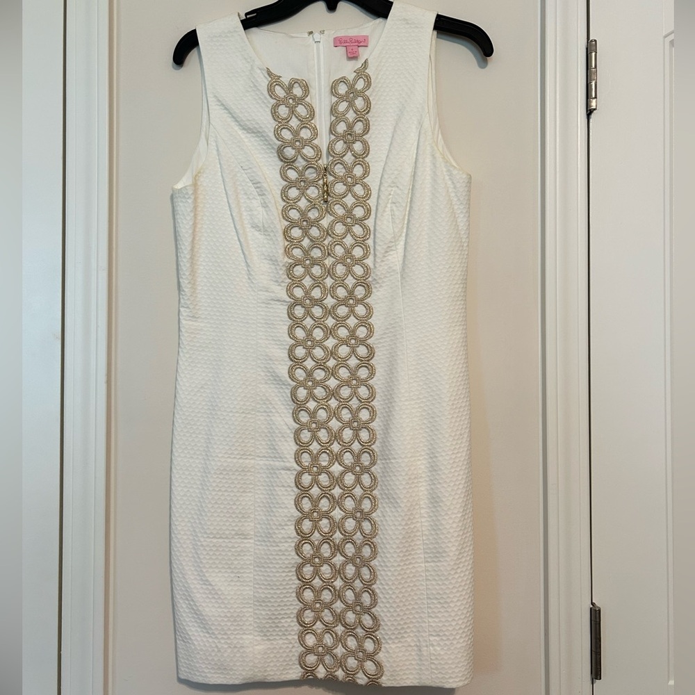 Lily Pulitzer White and Gold Dress